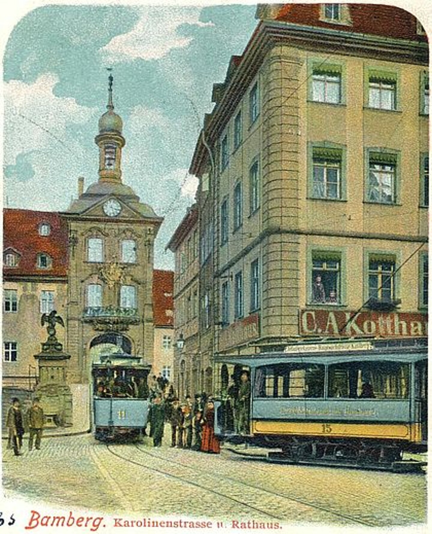 Bamberger Straßenbahn vor dem alten Rathaus